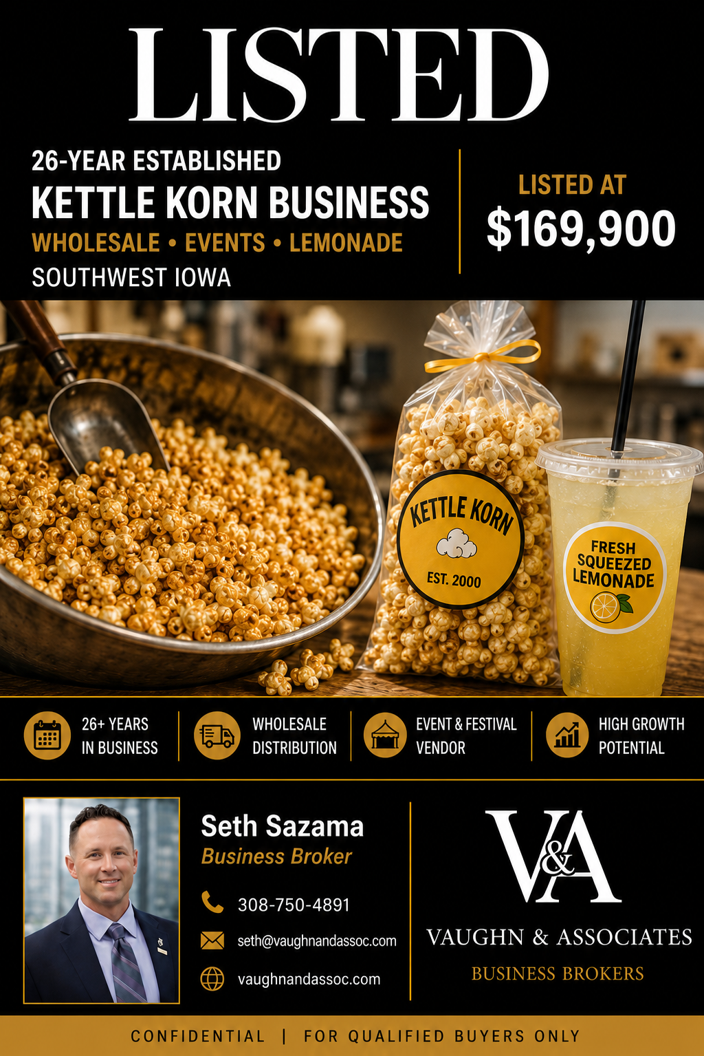 26-Year Iowa Kettle Corn & Gourmet Popcorn Brand - Production, Wholesale & Event Sales