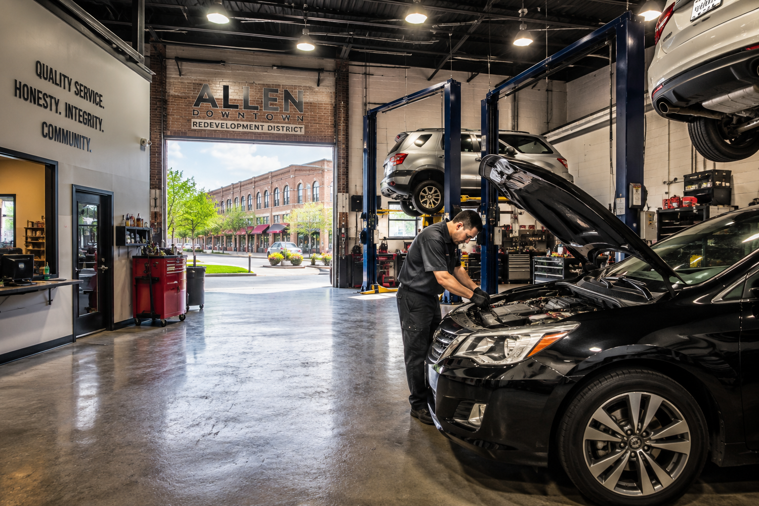 50+ Year Full-Service Auto Repair Business + Real Estate — Downtown Allen, Collin County TX | Seller Financing